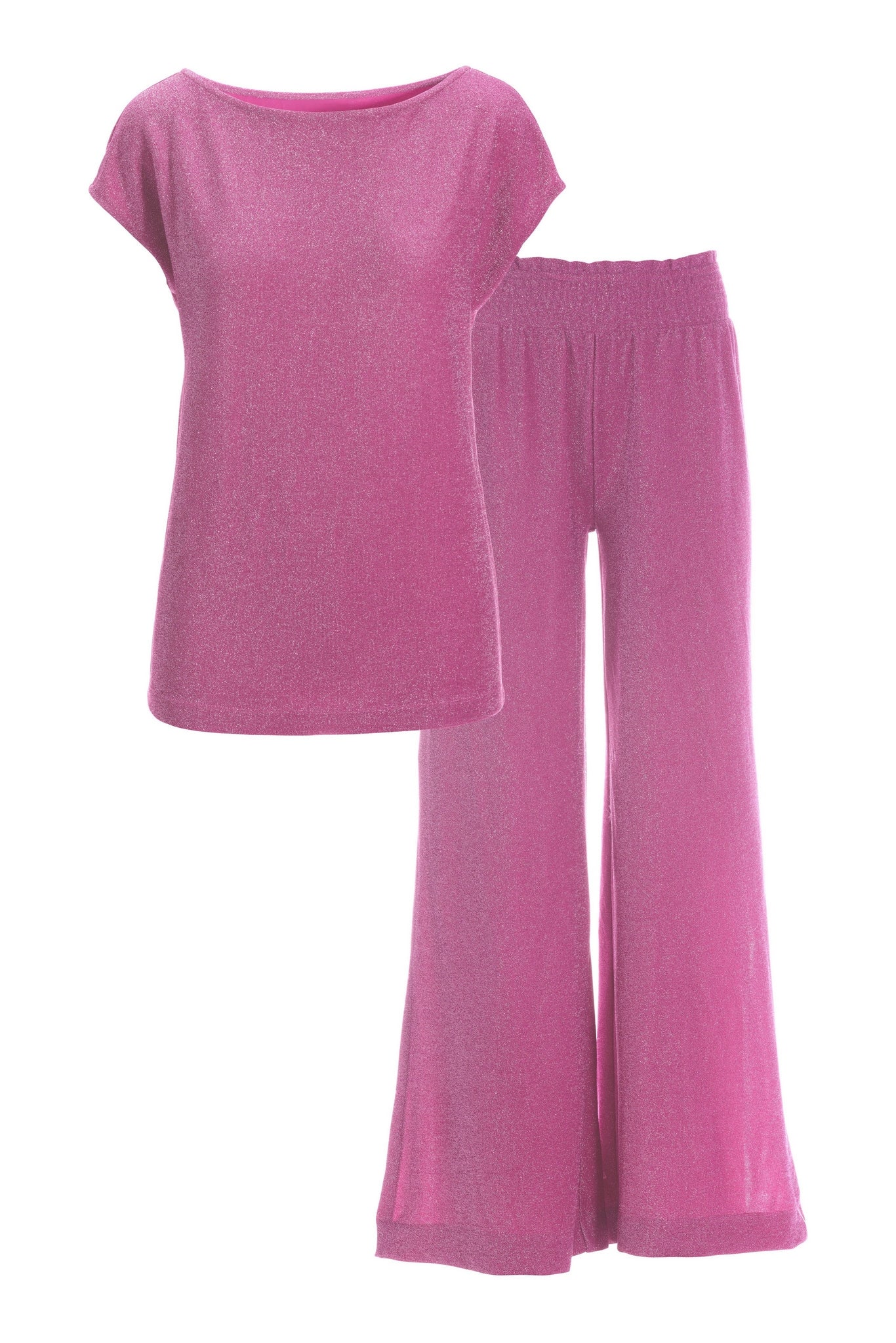 Metallic Effortless Two-Piece Lounge Set Purple - Mycitystee